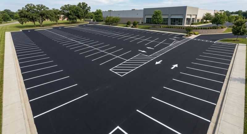 Concrete Parking Lot Striping in Suwanee, GA