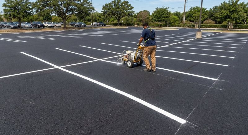 Concrete Parking Lot Striping in Suwanee, GA