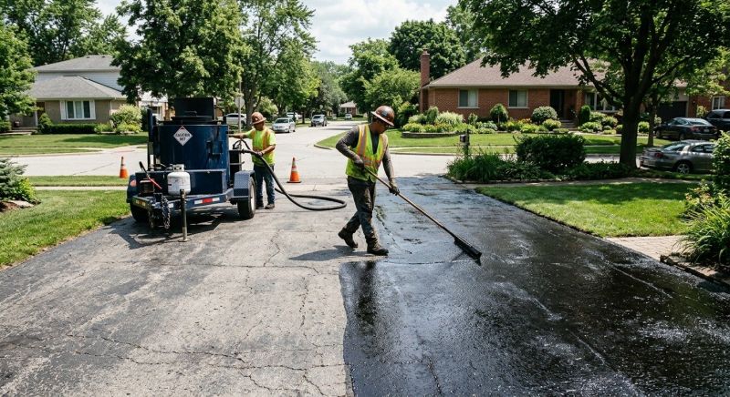 Hot Tar Driveway Sealing in Columbus, OH